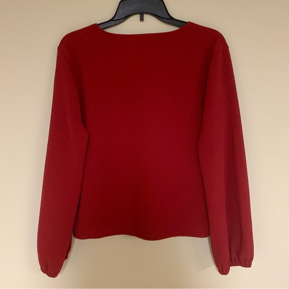 Crepe Wrap Crimson Top - Picture 2 of 5